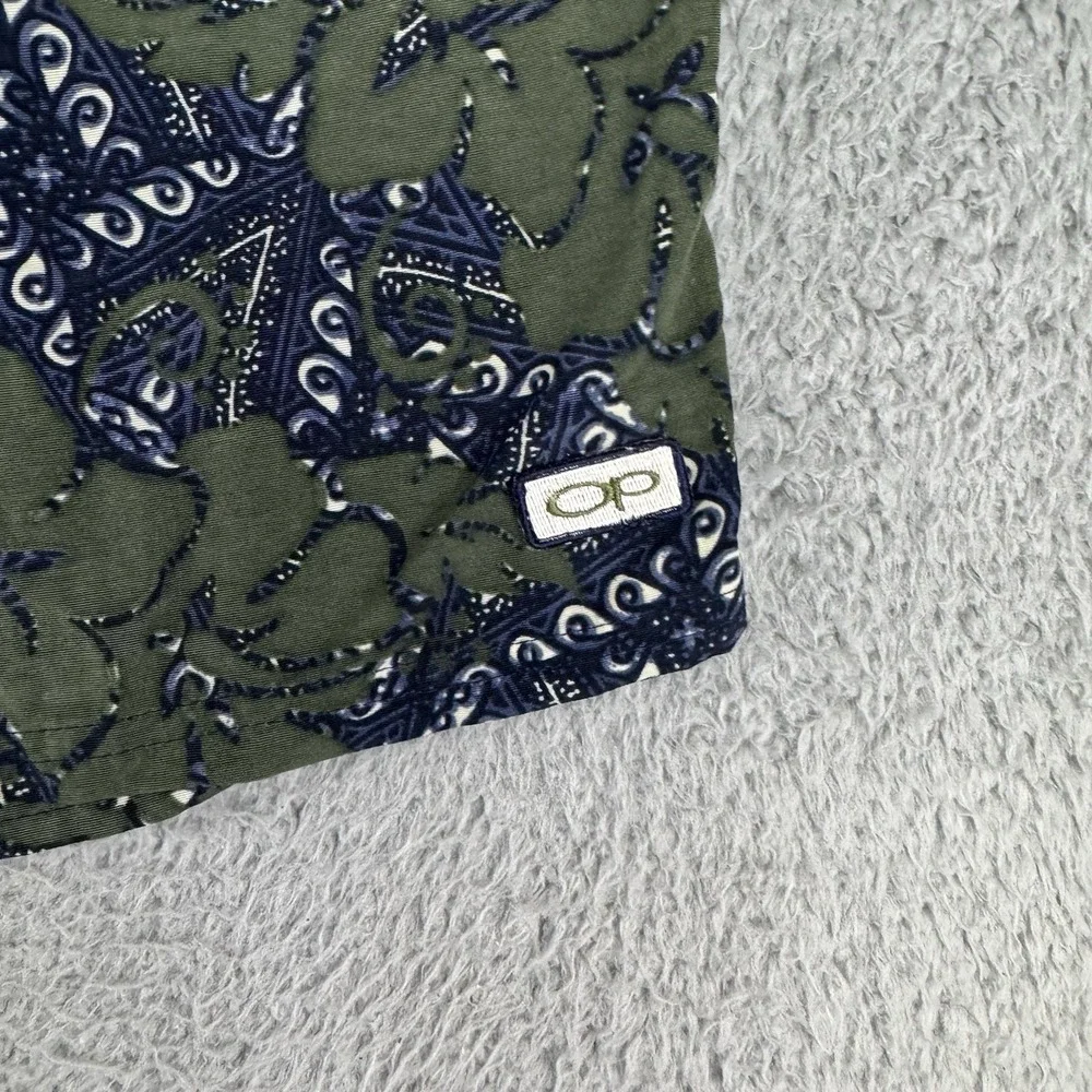 OP Ocean Pacific Swim Trunks Mens sz 36 Blue‎ Green Floral Board Shorts Vtg Y2k